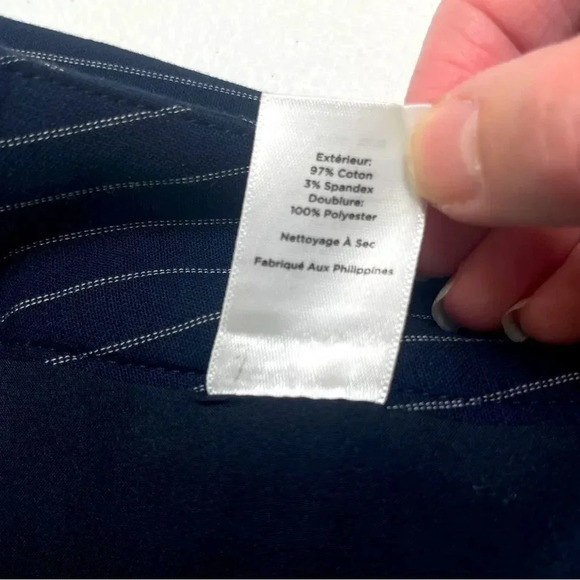 NWT Talbots Pinstripe Navy Lined Trousers Wide Leg - Size 14W NWT - Picture 3 of 5